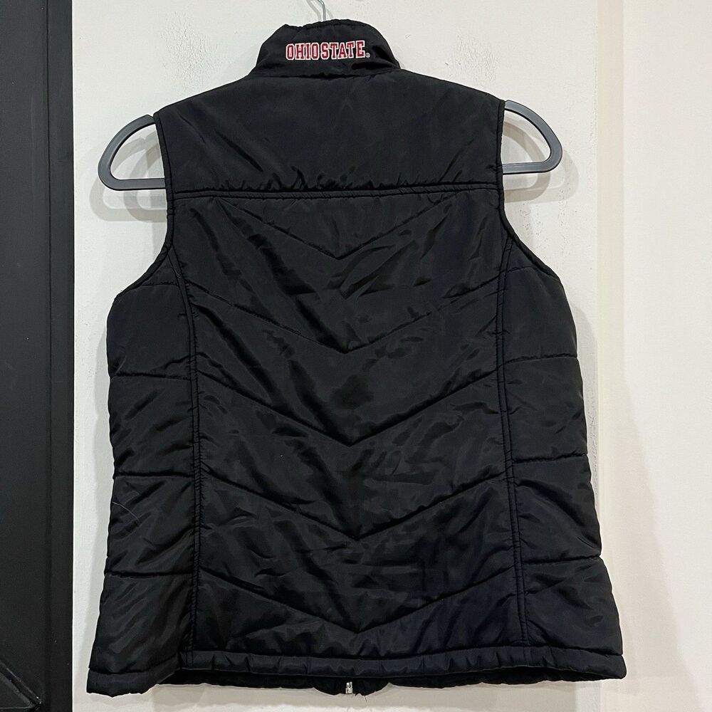 J America Women’s Ohio State Black Puffer Vest Size Small Varsity College - Picture 6 of 10